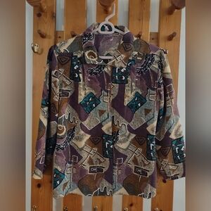 Geometric-Patterned Blouse